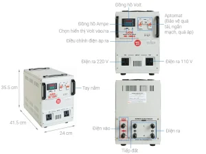 Hướng Dẫn Sử Dụng Các Nút Một Cách Dễ Dàng Ổn Áp LiOA 10KVA Dải 50V DRII-10000II