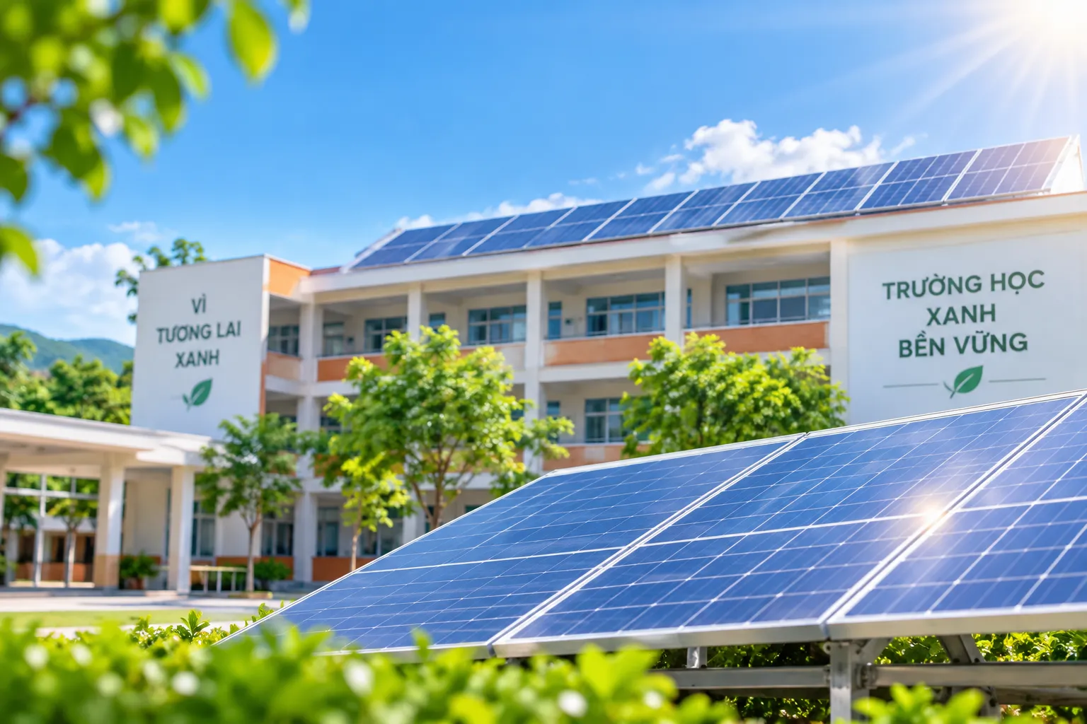 Năng lượng mặt trời – Giải pháp bền vững cho trường học